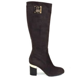 LUIGI TRAINI 🇮🇹 WOMEN'S SOFT BROWN SUEDE COMFORT WINTER HIGHT BOOTS